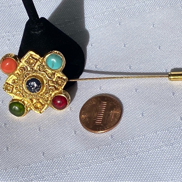 Rare French Historical Reproduction Gold Plated Stick Pin Signed - Picture 6 of 11